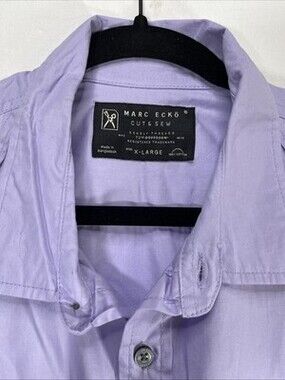 Marc Ecko Men's Cut Sew Button Down Shirt Size XL Light Purple 100% Cotton